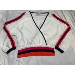 Y2K bebe Off Shoulder Striped Top SZ SM